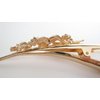 Gold tone rose gold leaf and flower metal alligator hair claw clip clamp