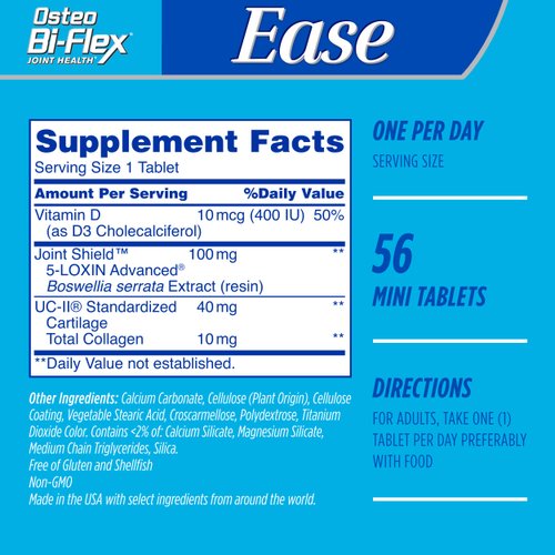 Osteo Bi-Flex Ease Advanced Triple Action with Vitamin D Joint Supplements, Mini-Tablets, 28 Count, Pack of 2