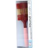 Bath Accessories Hair Brush Natural Boar 3.5 Inch Round Stripe, Pink/Red