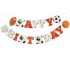 GLASNES Sports Happy Birthday Banner Sports Themed Party Decorations Football, Baseball, Soccer, Basketball, Multi Sports Theme Birthday Decor for Kids Boys