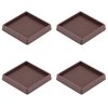VOCOMO 3X3 Rubber Caster Cups, Non Slip Furniture Pads, Anti-Slip Gripper, Anti Skid Furniture Feet, Anti Slide Floor Protector for Bed Couch Stoppers (Brown, 4 Pack)