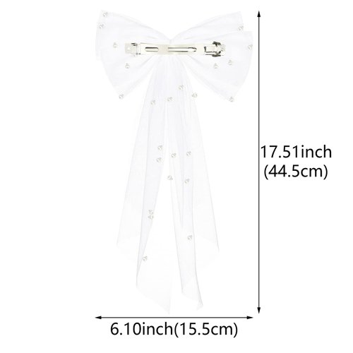 2 PACK Bachelorette Veil Hair Clip Bow for Bachelorette Party Pearl Mrs Hair Bow