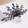 Missgrace Women Bride Wedding Halloween Black Crystal Hair Comb Special Occasion Headpiece Black Women Hair Accessories for Prom Party