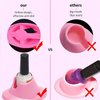 2pcs Pink and White Nail Polish Bottle Holder-Soft Rubber Nail Polish Bottle Holder -Anti‑Spill Nail Polish Stand for Nail Art -Salon Nail Art Supplies Organizer Display