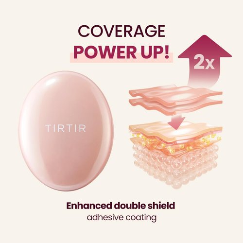 [*Mini Size*] TIRTIR All Cover Pink Cushion | Korean Cushion Foundation, (#24N Latte, 0.15 Fl Oz)