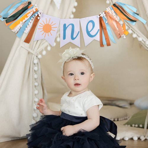 High Chair Banner First Birthday Boy, First Birthday Banner Sun Highchair Banner, You Are My Sunshine One Garland Banner for High Chair, Boho First Trip Around the Sun Birthday Decorations