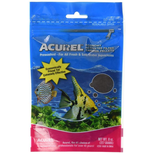 Acurel LLC Economy Activated Filter Carbon Pellets Aquarium and Pond Filter Accessory, 8-Ounce