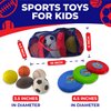 Toysery Foam Sports Balls Toddler Toys Set with Carry Bag - Includes Football, Soccer Ball, Tennis Ball, Basketball, Baseball, Kickball, & 3 Fresbee Discs - Soft Balls for Kids and Toddlers Ages 1-3