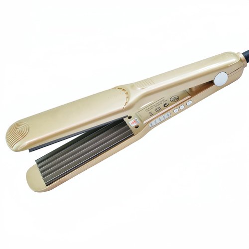 Hair Crimper Crimping Iron for Volumizing Fluffy Hairstyle,Corrugation Crimper Hair Iron, Hair Straightener Flat Iron for Women Girls Adjust Temp Voltage (Gold)