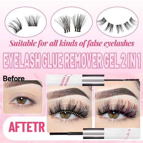 2 in 1 Eyelash Glue & Glue Remover, Long Lasting Waterproof Eyelash Glue, Eyelash bonding and Sealing, Eyelash bonding and Sealing for Eyelash Extensions Cluster Eyelash Glue, Eyelash Extension Glue