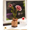 ROBOTIME 3D Puzzle Wooden Flower Pink Carnation DIY Model Kit to Build for Adults Artifical Bouquet Collection Craft Brain Teaser Puzzle Creative Gift Home Decor