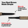 Revlon ColorStay Micro Eyebrow Pencil, Makeup Stocking Stuffers for Women, Built-In Spoolie Brush, Waterproof, Smudgeproof, 454 Medium Brown (Pack of 1)