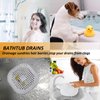 Hair Catcher,Square Hair Drain Cover for Shower Silicone Hair Stopper with Suction Cup,Easy to Install Suit for Bathroom,Bathtub,Kitchen 2 Pack (Grey)