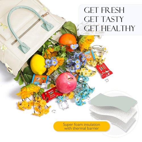 GLORIEROO Deluxe Lunch Bag Women - Leakproof Insulated Lunch Box for Women 2024 Newest Gifts for Women Waterproof Multi Pocket Lunch Bag with Removable Strap for Work/Picnic