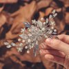 Jeairts Rhinestone Wedding Hair Accessories Crystal Bridal Hair Pieces Flower Wedding Headpiece Hair Dress Bridal Hair Comb for Brides and Bridesmaids