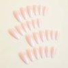 RUOKEXIN Press on Nails Almond Short Fake Nails with Glue Pink White Ombre Acrylic False Nails with Designs Glossy Artificial Nail Press ons Reusable Natural Stick on Nails for Women Fingernails Set