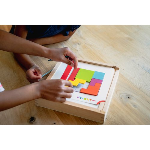 Chuckle & Roar - Magnetic Wooden Puzzle Patterns- Fun and Educational Wooden Puzzle for Kids - Develops Fine Motor Skills - 12PC Magnetic Tile Puzzle