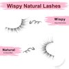 SONAFEEL Natural Lashes Wispy Cat Eye - Lightweight Reusable Clear Band Strip Lashes, 10 Pairs Pack, Faux Mink False Eyelashes Natural Look