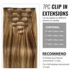 Belaved Clip in Hair Extensions Honey Blonde Mixed Light Brown Human Hair Clip in Extensions 16 Inch Remy Hair Extensions Clip Ins Straight Clip in Real Human Hair 70g 7pcs #4P27