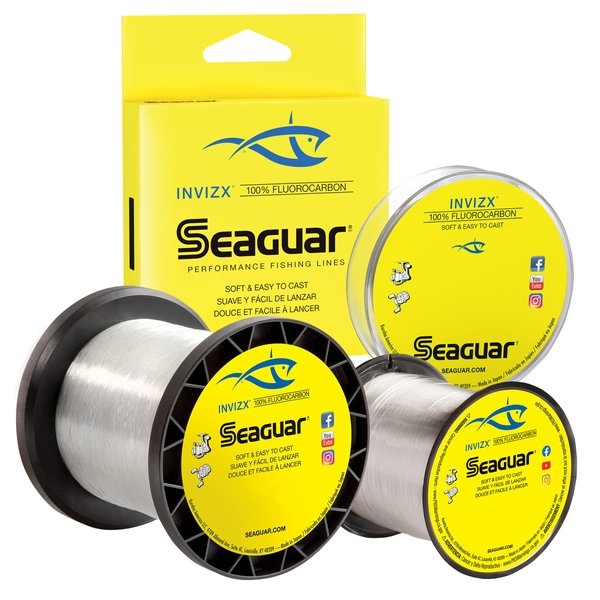 Seaguar, InvizX Freshwater Fluorocarbon Line, 600 Yards, 12 lbs Tested, 011" Diameter, Virtually Invisible
