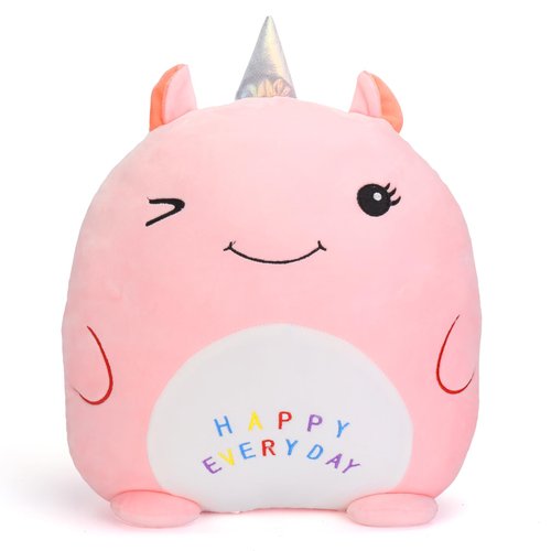 EsOfficce 16’’ Unicorn Plush Pillow, Plushies Toy for Girls, Cute Unicorn Stuffed Animal Pillow, Soft Plush Toy, Soft Plushie Doll Gifts for Home Decor,Hugging,Sleeping, Pink