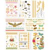 Aresvns Metallic Temporary Tattoo 50+,8 Sheets Gold Silver Fake Tattoos for Women Teen Girls,Flash Jewelry Tattoos,Gold Boho Tattoos Waterproof and long lasting