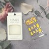 Press on Nails Short Round Fake Nails Lemon Glue on Nails Yellow Full Cover Acrylic False Nails Glossy & Summer Stick on Nails for Women 24Pcs