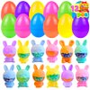 12 Pack Prefilled Easter Eggs with Rabbit Bubbles Squeeze Toys Anti-Anxiety Stress Relief Toys for Easter Basket Stuffers Egg Fillers Party Favors