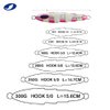OCEAN CAT 1 PC Slow Fall Pitch Fishing Lures Sinking Lead Metal Flat Jigs Jigging Baits with Hook for Saltwater Fishing 5 Colors 160G/200G/250G/300G (Glow Red, 160g(5 2/3oz))