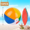 POPLAY 10PCS Rainbow Beach Balls, 16" Inflatable Beach Balls Pool Balls for Kids Birthday Party Supplies Pool Party Decorations