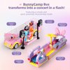 Bunny Camper Van Building Set for Girls 6-12 Compatible with Lego Friends Sets for Girls 8-12 Bus Vehicle Toy Compatible with Legos for Girls Age 8-12 Fun Gift for Boys, Girls, and Kids Ages 6+