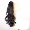 DIGUAN 13 Inches Ombre Claw Clip In Wavy Loose curly Synthetic Wrap Around Ponytail Extensions Short Pony Tail Clip In Extensions for Women Girl 4oz/115g (Natural Black)