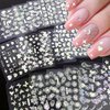 30 Sheets Holographic Nail Stickers for Nail Art 3D Self-Adhesive Glitter Star Nail Design Stickers Silver White Starlight Nail Art Decals Aurora Stickers Nail Supplies for DIY French Manicure