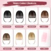 SISLAF Clip in Bangs100% Real Human Hair Bangs Hair Clip Wispy Bangs Clip On Bangs for Women with Temples Hairpieces Wig Curved Bangs with Hair Roller(Ash Blonde)