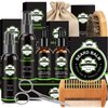 LOKDLAWEN Beard Kit for Men with Beard Wash, Beard Conditioner, Beard Oil, Beard Balm, Brush, Comb, Scissors, Storage Bag, Gifts for Men Dad Husband Boyfriend