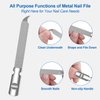 Metal Nail File for Natural Nails, Stainless Steel Nail Files with Sharp Pointed Tip Fingernail File Sheath Case Double Sided Curved Reusable Nail File Manicure Tools Home Salon Travel Use Men Women