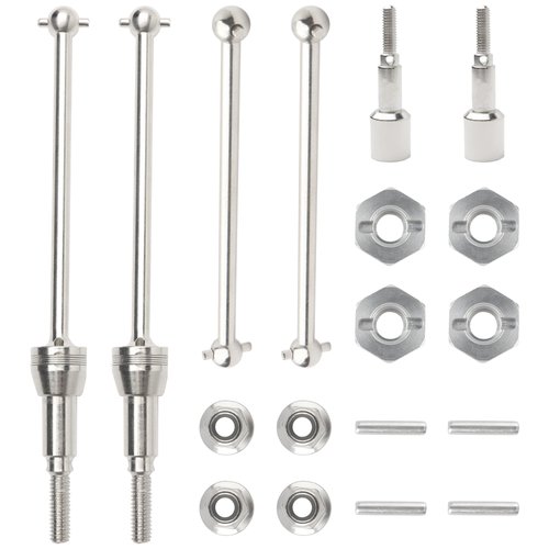 GDOOL 90205 & 90206 Metal Front Universal Drive Shafts & 90207 Metal Rear Wheel Shafts Spare Parts for 1:12 Bruhless Brushed 901A 903A 905A HM124 RC Car Trucks