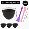 Rowcay 4 Piece Silicone Mixing Bowls, 3.93 Inch Microwaveable Silicone Bowl with Dual Ended Stirring Sticks for Facial Masks, Mud Masks, and Other Skin Care Products Facial Bowls for Aestheticians.