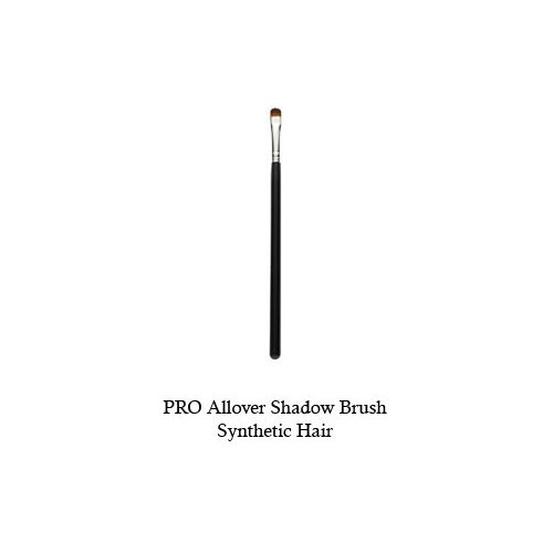 Tootloo Professional High PRO Allover Shadow Brush 2-Tone (Dark and a Darker Brown) Synthetic Bristles 6" Black Wooden Handle. For eye shadow, blush, powder, foundation, and lips. (Black)