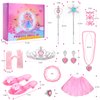 Princess Dress Up Clothes and Jewelry Boutique, Toys for Little Girls, Princess Costumes Gifts with Shoes, Dresses, Tiara, Necklaces, Gift Set for Toddler Girls Age 3 4 5 6 7 Years Old