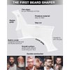 Beard Shaping & Styling Tool With Comb for Perfect line up & Edging For Men's Jaw Cheek/Neck Line, Symmetric/Curve/Step Cut Works with Any Beard Razor Electric Trimmers or Clippers (Clear-1pcs)