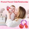 NPET Baby Valentines Teething Toy, Cute Bear & Red Heart Teeting Ring Infant Baby Teething, Sore Gums Relief Infant Toys Valentines Birthday Chocking-Prove Design Baby Teething Chew Toys Bpa-Free