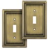 Henne Bery Sunken Pearls Decorative Wall Plate Switch Plate Outlet Cover (Single Toggle, 2PK, Antique Brass)