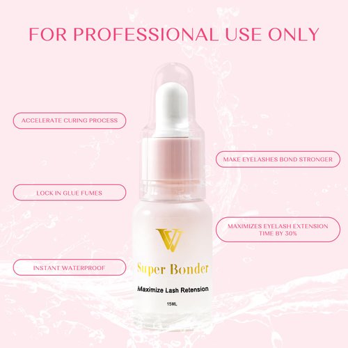 VAVALASH Lash Bonder for Eyelash Extensions Super Lash Bonder for Lash Extensions Glue Accelerator Increase Lash Retention Accelerate Drying Time Water Oil Proof Professional Eyelash Supplies(15ml)