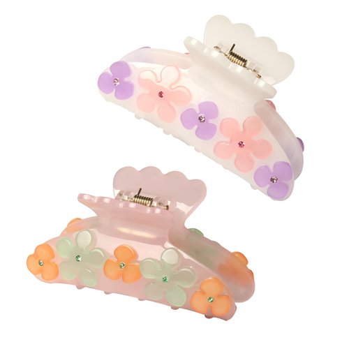 Hair Claw Clips Fashion Flower Claw Clips Medium Sized Claw Clip Acrylic Hair Claw Cute Hair Clip...