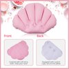 3 Pieces Inflatable Bath Pillow with Suction Cups, Terry Cloth Covered Bath Pillow Shell Shape Bathtub Spa Pillow Comfortable Soft Bath Cushion, Neck Support for Bathtub, Hot Tub (Pink, Green, White)
