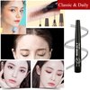 CUBLIVE 2024 New Magic Eyebrow Pencil, 3D Waterproof Microblading Eyebrow Pencil Contouring Pen, 4-point Brow Lifter, Natural Fine Stroke Microblading Eyebrow Pencil(Black&Light Brown)