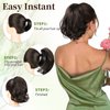 MONIXI Ponytail Extension, 10" Short Claw Clip on Pony Tails Hair Extensions for Women Synthetic Natural Curly Wavy Drawstring Fake Ponytails Hairpieces Daily Use (Dark Brown)
