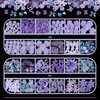 Kikonoke 2 Boxes 3D Flower Nail Charms Butterfly Bow Snake Rabbit Bear Shaped Nail Art Rhinestones Gems for DIY Nail Art Decoration Making Craft (Purple)