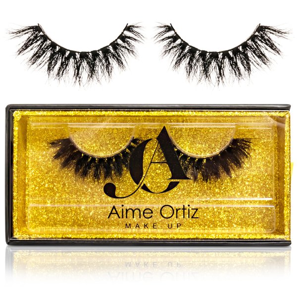 Aime Ortiz Make Up Bridal Mink Eyelashes 1 Pair – 0.10-0.15mm Fake Eyelashes for Deep Vibrant Eyes – Reusable 3D Mink Lashes Natural Look with Soft Cotton Band – Easy Application Faux Lashes